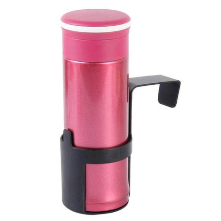 Practical Car Multifunctional Drink Holder for Beverages - black adjustable cup holder with pink travel tumbler