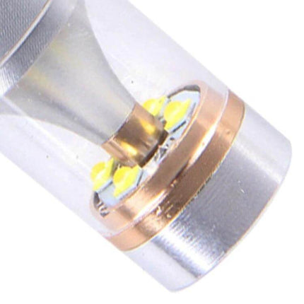 H3 Car Fog Light Bulb 12V For Foggy Day Driving Set close-up of silver LED fog bulb showing LED chips and metal base