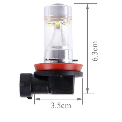 Car Fog Light Bulb White For Foggy Day Driving - 12V LED replacement bulb with dimensions 6.3cm x 3.5cm for improved visibility in fog, rain, snow