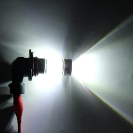 Car Fog Light Bulb White For Foggy Day Driving illuminated 12V replacement showing bright white beam in foggy conditions