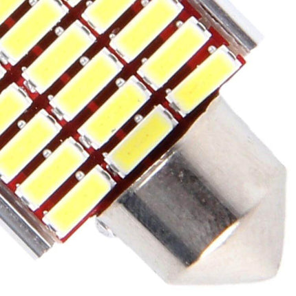 Car Interior Door Lights 36mm White LED Reading Lamp 2 Pack - close-up of 36mm white LED module with CAN-BUS plug-and-play design