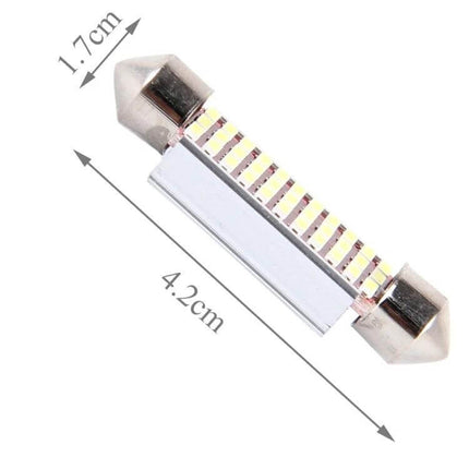 Two 41mm Car Door Lamps For Dome And Interior Lighting - pair of 41mm LED festoon bulbs with aluminum alloy shell and high-brightness chips