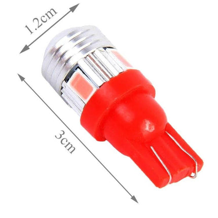 T10 3W 6 LED SMD Pink Clearance Light For Vehicles red T10 wedge bulb showing 6 SMD LEDs and dimensions 3cm x 1.2cm