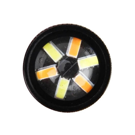 Dual Color LED Car Brake and Turn Signal Light For 12V compact round LED module showing orange and yellow dual-color segments for brake and turn signals