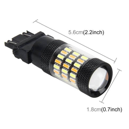 Dual Color LED Car Brake and Turn Signal Light For 12V compact 5.6cm LED bulb with multiple diodes and lens for brake and turn signals