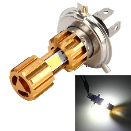 Universal LED Headlight for All Motorcycles and Safe Riding - gold COB motorcycle bulb with separate high and low beam illumination