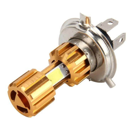 Universal LED Headlight for All Motorcycles and Safe Riding - gold COB motorcycle LED bulb with separate high and low beams