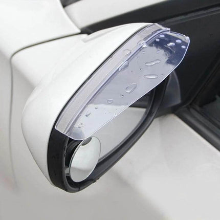 Car Rearview Mirror Rainproof Blades for Safe Driving clear plastic shield on side mirror with water droplets