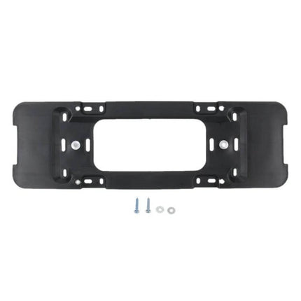 Black Rear License Plate Bracket for Secure Car Mounting - black matte plastic rear bumper bracket with screws for adjustable plate positioning