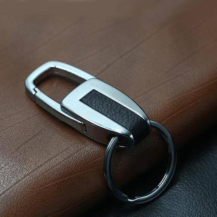 Leather and Metal Single Ring Key Chain for Car Keys - durable leather and metal car key organizer with secure ring