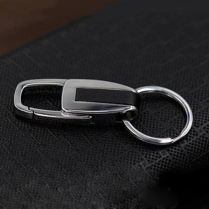 Leather and Metal Single Ring Key Chain for Car Keys - durable leather and metal key chain with single ring for easy car key access