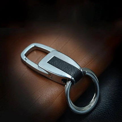 Versatile Metal Double Ring Key Chain for Everyday Car Use - sleek metal key chain with double ring and clip for car keys