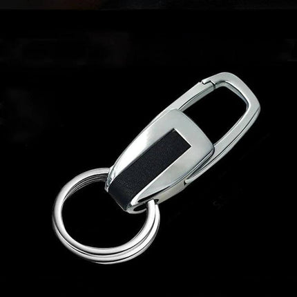 Versatile Metal Double Ring Key Chain for Everyday Car Use - sleek metal double-ring keychain for car keys and small items