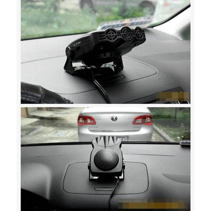 Car Heater Defroster Fan With Three Outlets For Vehicles compact 12V dashboard heater with 180-degree rotating bracket and triple outlet air distribution