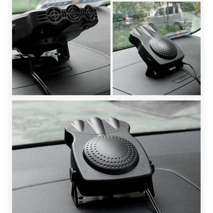 Car Heater Defroster Fan With Three Outlets For Vehicles compact 12V dashboard heater with 180-degree rotating bracket and three warm air outlets