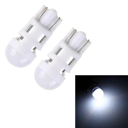 T10 Car Marker Light 6000K 3W 12V 2-Pack for Exterior Use - compact white LED side marker bulbs showing 6000K cool white glow