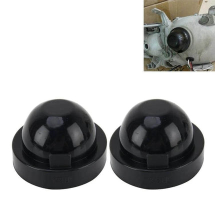 K90 Universal Car Headlight Dust Covers, Silicone Seal Caps 9cm - pair of black silicone 9cm headlight bulb dust covers fitting aftermarket Xenon LED installations