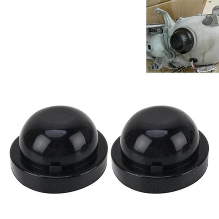 Universal Car Headlight Silicone Dust Cover 2 Pack - black silicone bulb seal caps to protect headlight and fog light assemblies from dust and moisture