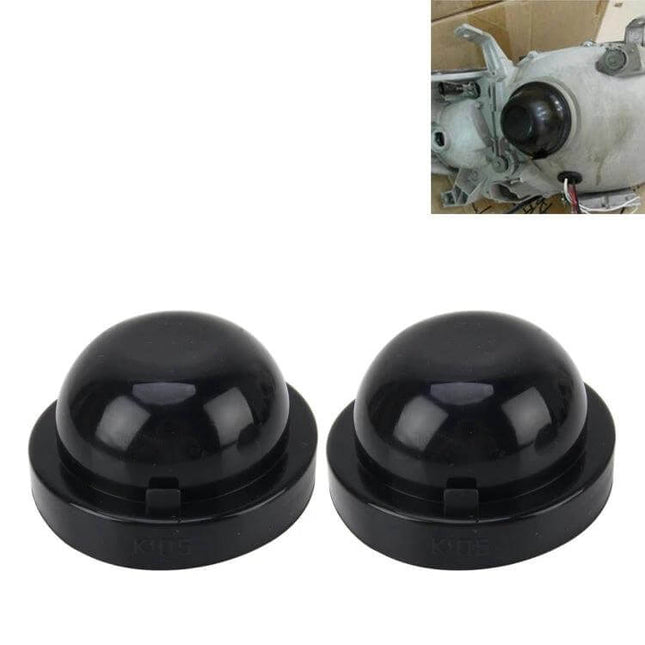 Universal Car Headlight Silicone Dust Cover 2 Pack - black silicone bulb seal caps to protect headlight and fog light assemblies from dust and moisture