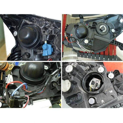 Pack Of 2 Universal Silicone Headlight Dust Cover Seals shown installed on various headlight housings to protect bulbs from water and dust