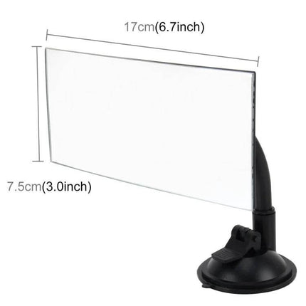 Car Adjustable Windshield Blind Spot Mirror for Enhanced Visibility - rectangular suction-mount mirror 17cm x 7.5cm for rear-seat monitoring