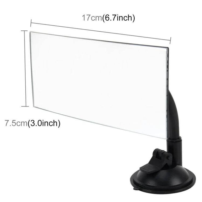Car Adjustable Windshield Blind Spot Mirror for Enhanced Visibility - rectangular suction-mount mirror 17cm x 7.5cm for rear-seat monitoring