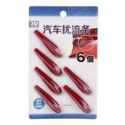 Universal Acrylic Resin Rear Spoiler for Car Protection and Decoration – pack of 6 red acrylic resin rear bumper/taillight protectors