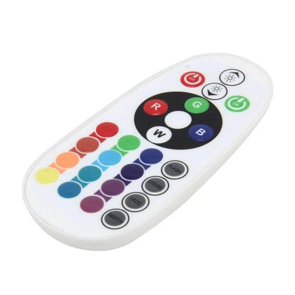 Colorful 36mm Bicuspid Car Dome Lamp With Remote Control — white oval RGB remote for color-changing 36mm bicuspid car dome LED