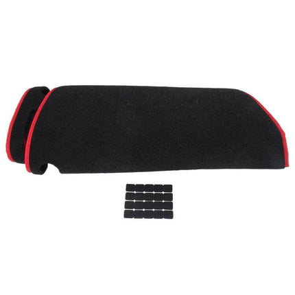 Custom Dashboard Sunscreen Cover for Toyota Corolla 2014-2018 black felt dash cover with red trim and adhesive pads