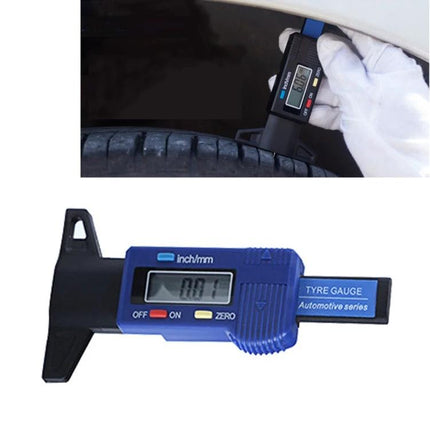 Handy Gauge for Checking Tire Tread During Vehicle Maintenance measuring tread depth on car tire digital gauge