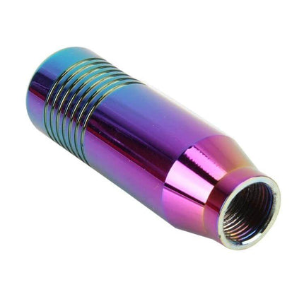 Comfortable Universal Car Gear Shift Knob for Daily Driving — iridescent anodized aluminum ergonomic replacement knob, threaded universal fit, durable grip