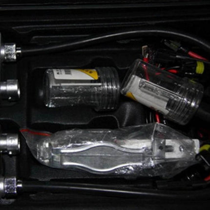 H1 HID Xenon Headlight Bulbs 6000K for Night Driving Visibility - pair of xenon HID bulbs and ballasts in protective case