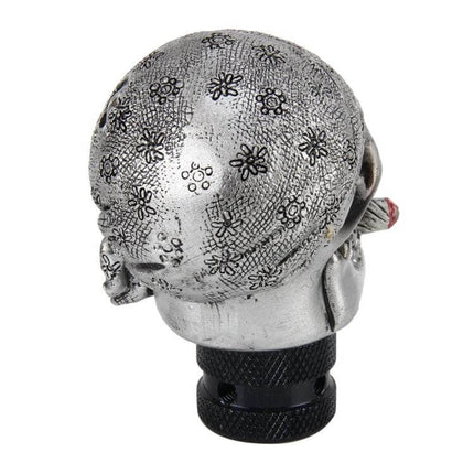 Skull Design Universal Car Gear Shift Knob for Comfortable Driving - silver skull patterned knob improves grip and reduces hand fatigue