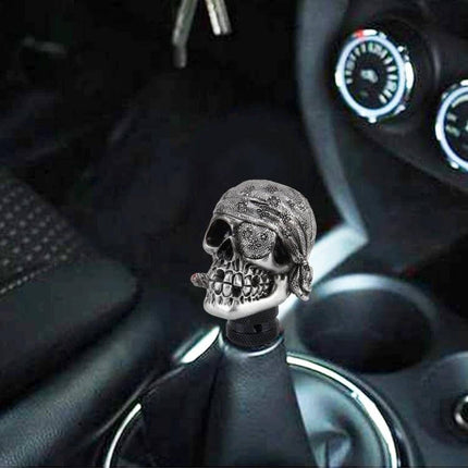 Skull Design Universal Car Gear Shift Knob for Comfortable Driving - metallic skull knob improving grip and reducing hand fatigue