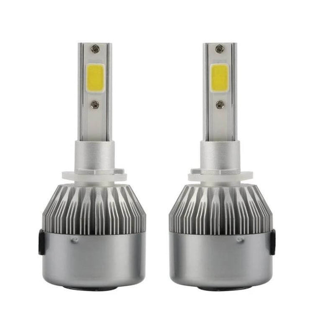 Car LED Headlights Waterproof for Night Driving Everyday Use - pair of slim 6000K cool-white LED replacement bulbs with waterproof heatsink design