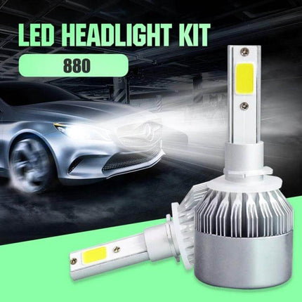 Car LED Headlights Waterproof for Night Driving Everyday Use - 880 LED headlight kit, slim bottom design, 6000K cool-white waterproof bulbs