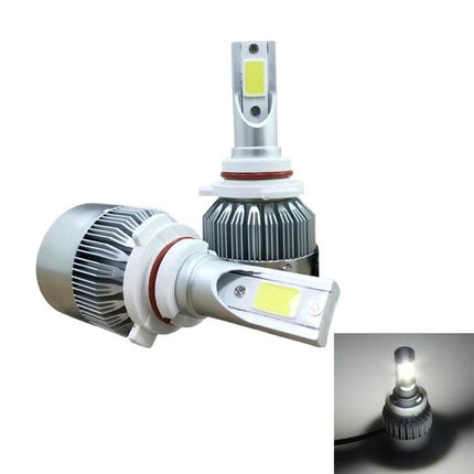 Car LED Headlight Kit With Two LED Lamps For Everyday Driving - compact 6000K cool-white pair with refined heat sink and turbo fan