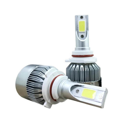 Car LED Headlight Kit With Two LED Lamps For Everyday Driving - two compact 6000K cool-white LED headlight lamps with heat sink