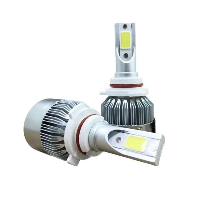 Car LED Headlight Kit With Two LED Lamps For Everyday Driving - two compact 6000K cool-white LED headlight lamps with heat sink