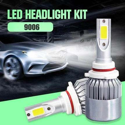 Car LED Headlight Kit With Two LED Lamps For Everyday Driving - 6000K cool-white dual LED lamps with turbo 13000 RPM heat sink upgrade