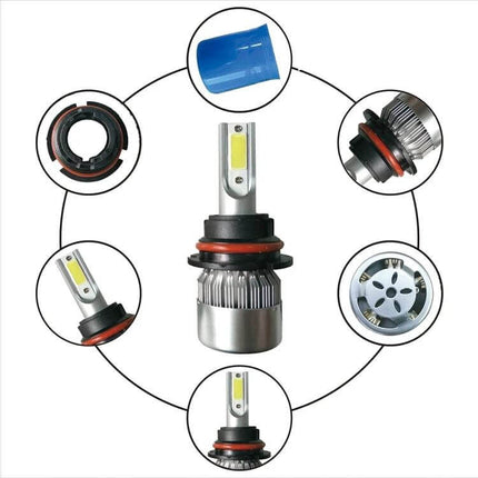 Waterproof LED Headlights for Cars Daily Driving Use - slim 6000K LED headlight bulb with waterproof housing and easy-install design