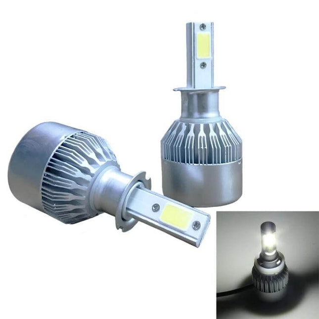 H3 LED Headlight For Cars Waterproof For Night Driving — waterproof H3 LED bulb, bright cool-white beam, easy-install replacement for halogen