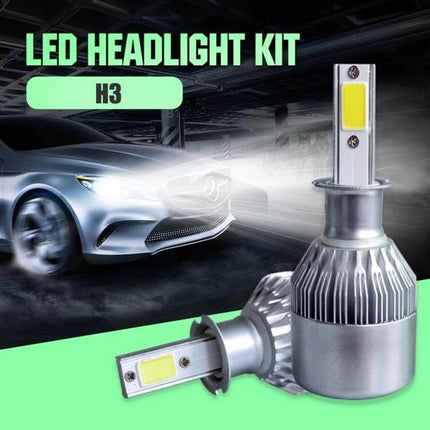 H3 LED Headlight For Cars Waterproof For Night Driving - waterproof H3 replacement bulb, bright cool-white beam for improved night driving