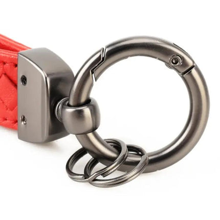 Braided Leather and Metal Keychain for Everyday Keys