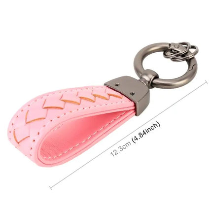 Braided Leather and Metal Keychain for Everyday Keys