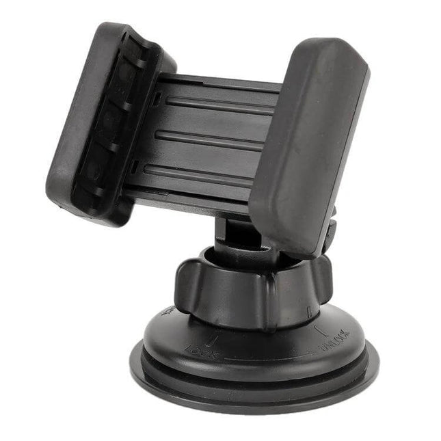 Universal Car Suction Cup Phone Holder for 68-80mm Devices - black adjustable dashboard windshield mount with 360° swivel