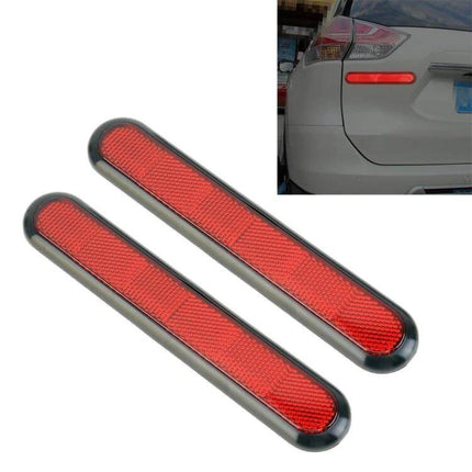 Reflective Car Warning Stickers, 2-Pack for Vehicle Safety - red adhesive reflectors for improved night visibility on car bumpers