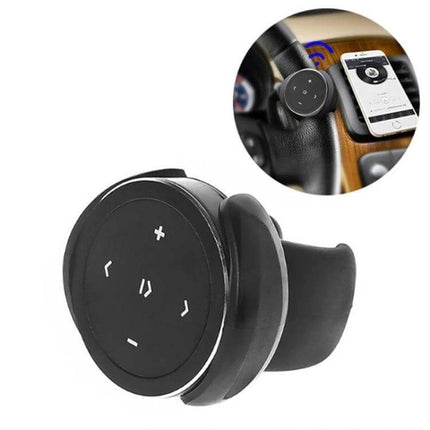 Car Wireless Bluetooth Steering Wheel Remote Controller With Holder compact round Bluetooth media controller mounted on steering wheel