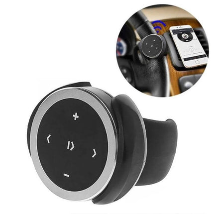 Car Wireless Bluetooth Steering Wheel Remote Controller With Holder compact black Bluetooth media button mounted on steering wheel with holder