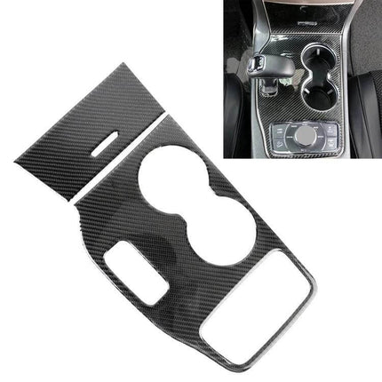 Carbon Fiber Decorative Stickers for Jeep Grand Cherokee 2014-2015 carbon fiber cup holder and console trim overlay